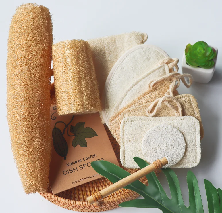 Custom Loofah Pad Natural Ecofriendly Bamboo Organic Loofa Brushes