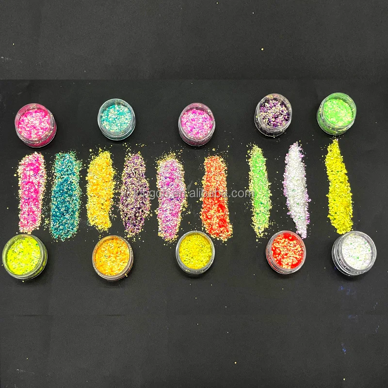 product bubble beads glitter with shaker lid craft glitter sequins for epoxy resin slime tumblers nailpainting arts 12 colors-8