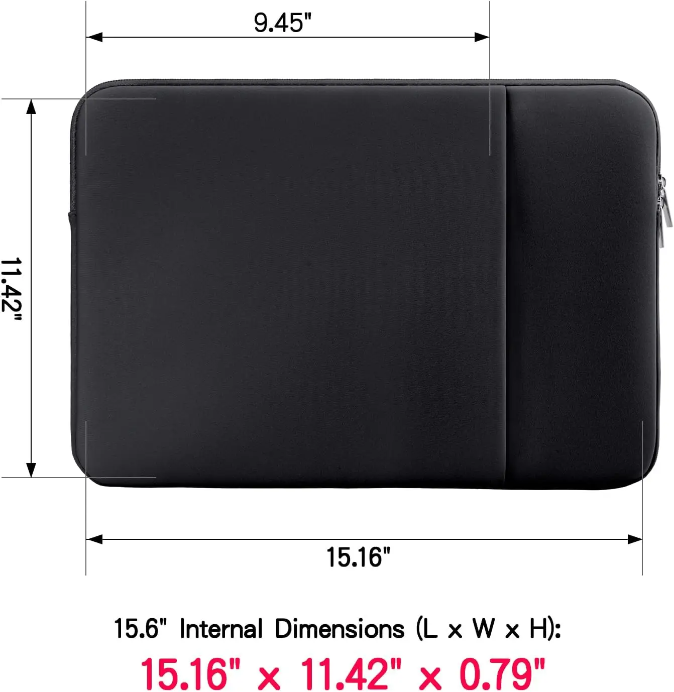 product 156 inch laptop sleeve protective case soft carrying zipper bag cover with front pocket  accessories pouch-32