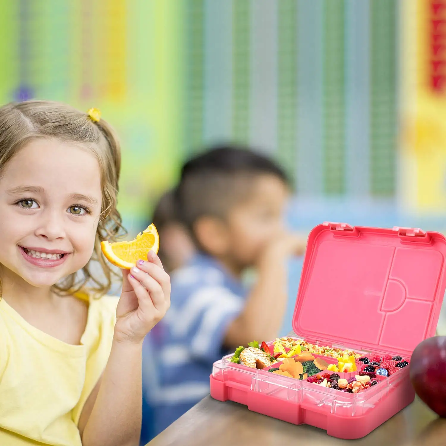 Green Kids Lunch Box Bento Box Bpa Free Upgraded Toddler School Multi