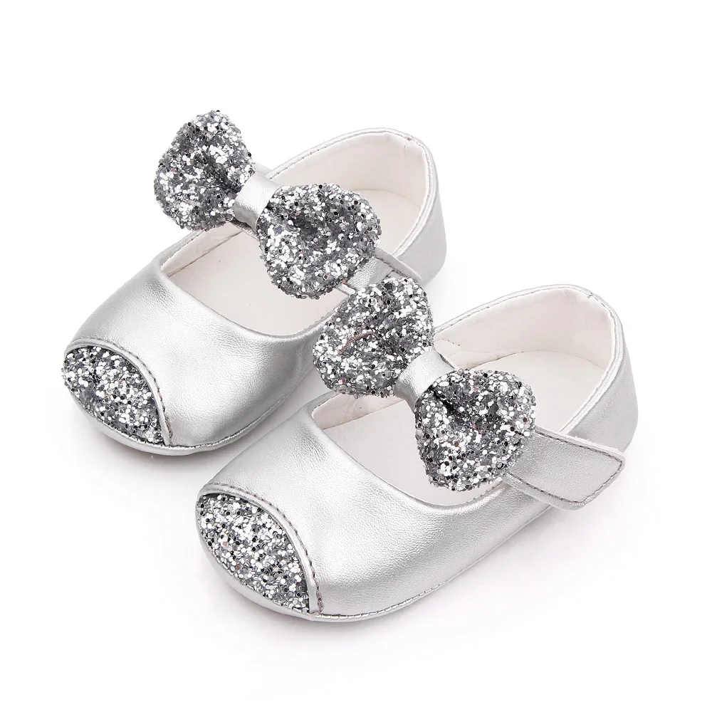 0-1 Year Old Baby Shoes Fancy Bling Bow Knot Rubber Sole Princess Shoes Newborn Toddler Shoes 2025 details