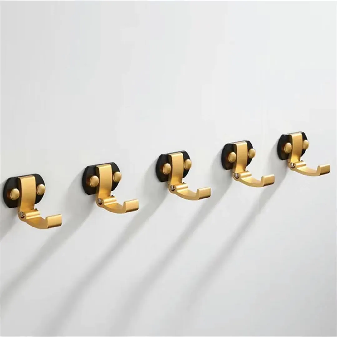 Black Nordic Decoration Coat Hook Wall-mounted Metal Living Room Closet Clothes Single Hidden Folding