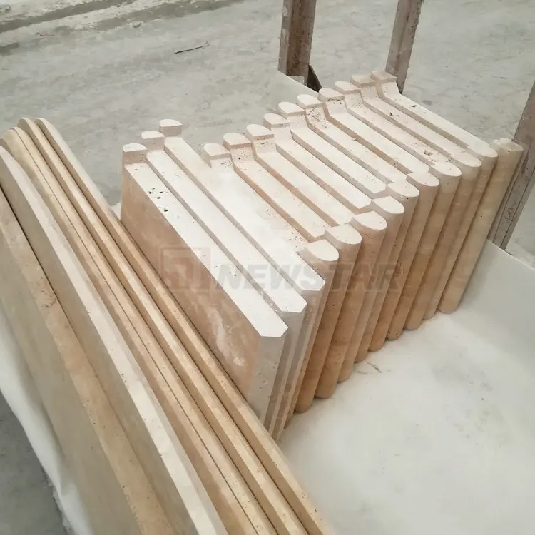 Designer Custom Narrow Long Low Tea Table Natural Stone Travertine Beige Marble Modern Coffee Table for Living Room Furniture