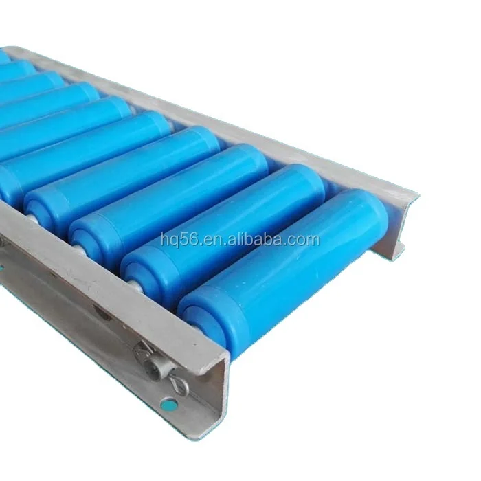 Portable PVC Manual Roller Conveyor 50mm Dia Rubber Belt Adjustable Speed for Manufacturing Plant Use Condition Plastic Material