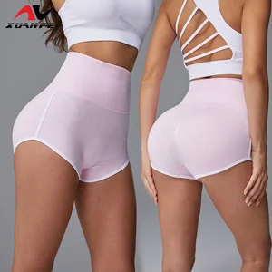 2026 New Pink High Elasticity Quick-Drying Slimming Breathable High Waist Sports Fitness Women Yoga Shorts