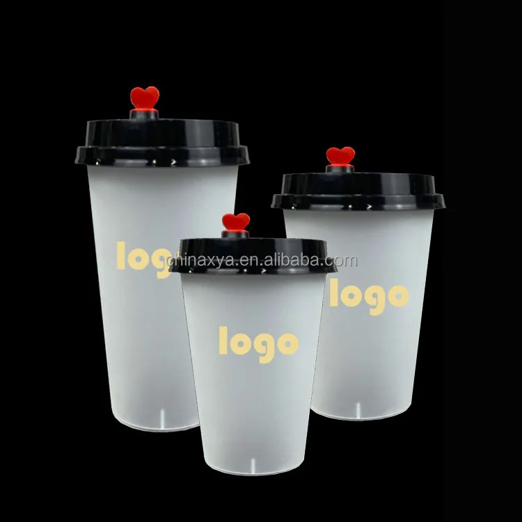 Customised 16oz 20oz 24oz  32oz PP Hot Cold Drinks Disposable Plastic Milk boba Tea Cups with Lid details