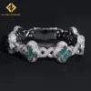 Silver+green stone