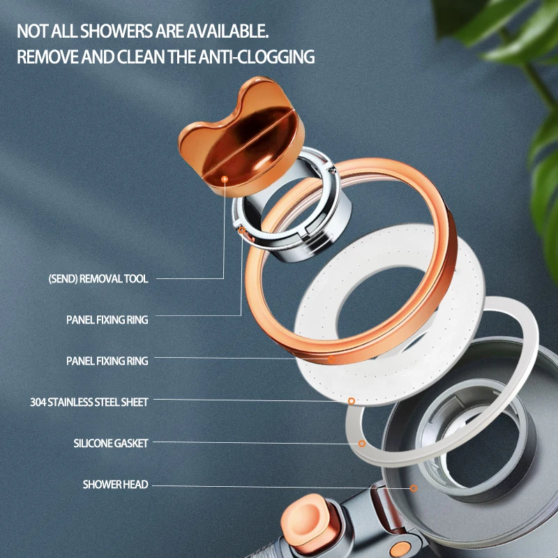 Bathroom Double-sided Use Rainfall Filter Shower Head, Powerful Pressurized Hand Shower, Negative Ion Filter Spray Shower Head