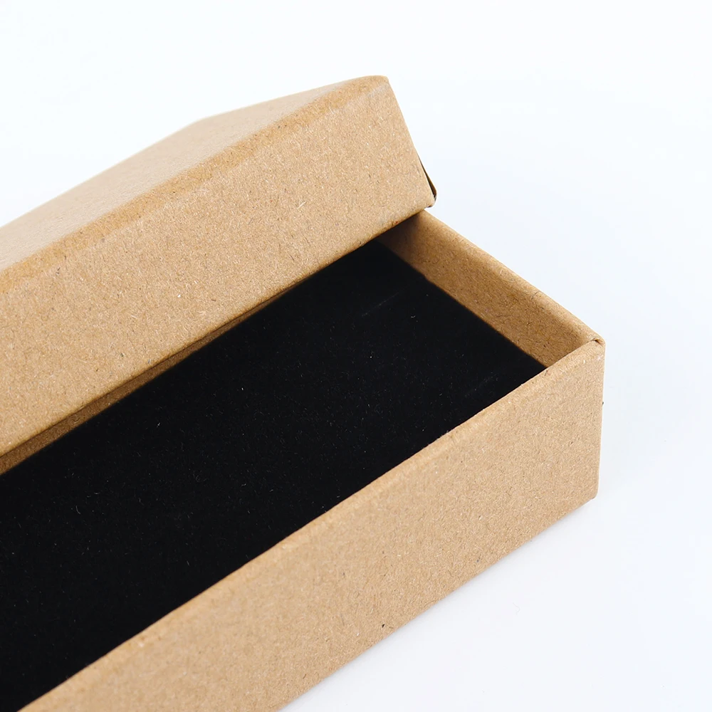 Paper Material Black Sponge Inside Cheap Price Kraft Long Cardboard Jewelry Box Watch Long Jewelry Set Box for Bracelet