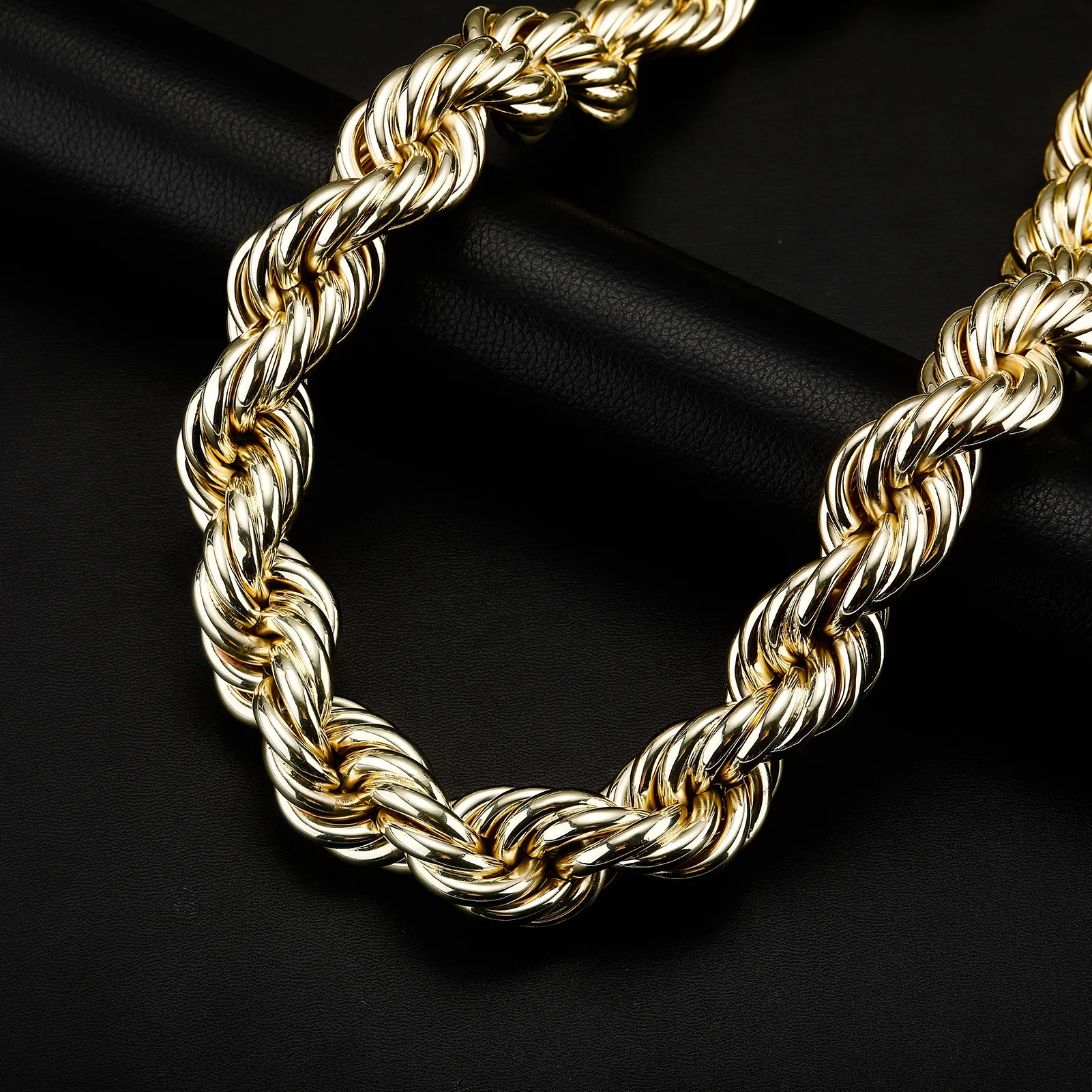 Fine Jewelry Hip Hop Necklace 18k Real Gold Plated 8mm 10mm 12mm 14mm