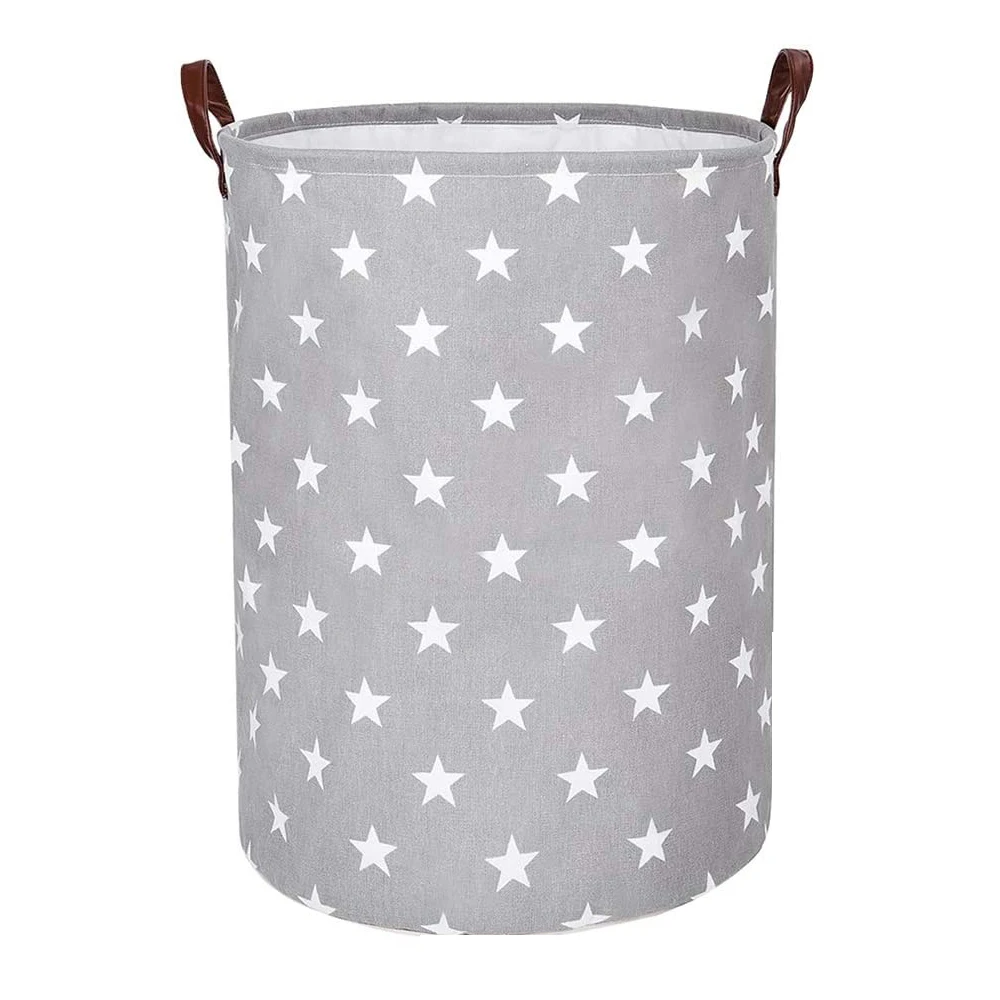 Экологичная Складная хлопковая корзина-тоут круглой формы на заказ сумка для белья корзина хранения одежды со шнурком