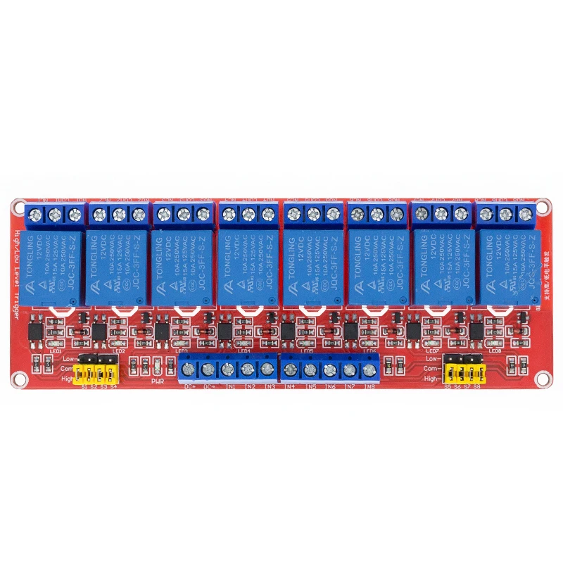 12V 10A 8-Channel Relay Module with Optocoupler Low Level Triger  for Arduino