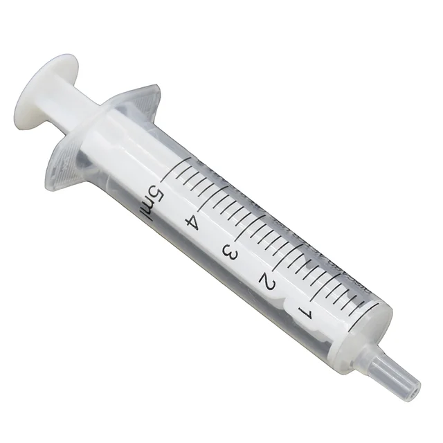 5ML Manual Dispensing Syringe Oil-Resistant Corrosion-Resistant Needle Tube 2-Piece Rubber Stopper Injection molded Experimental