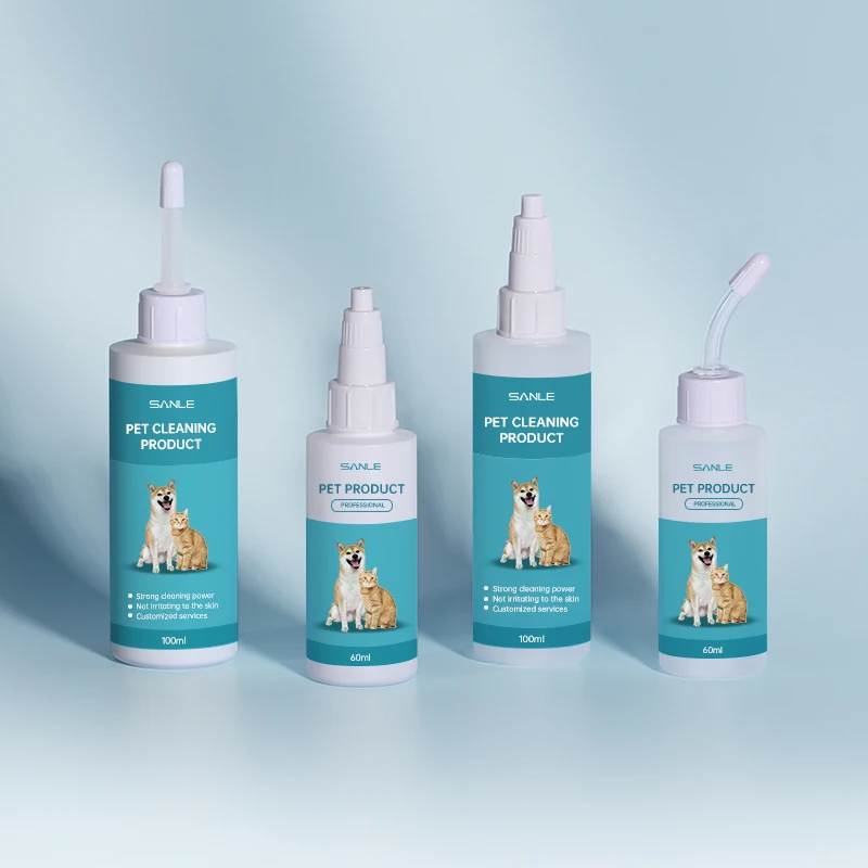 Empty 60ml 100ml Squeeze Cylinder Shape Hdpe Ear Cleaning Liquid Bottle With Silicone Needle Tip Applicator Pet Care Use Bottle