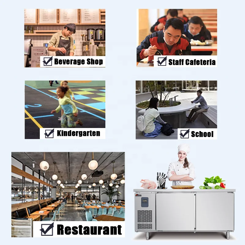 Commercial Bar Fridge Undercounted Table Freezer Restaurant Glass Door Under Counter Refrigerators