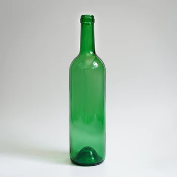 Factory wholesale 750ml green wine bottle bordeaux glass with cork stopper custom made christmas wine glass bottle cover