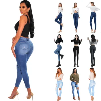 Women's Straight Jeans Capri Custom Plus Size Mum Jeans with Customisable Logo on Waist