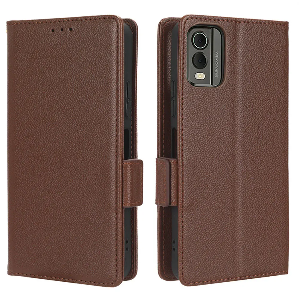 Factory Soft PU Leather Mobile Phone Case with Wallet Card Slot Holder Protective Cover for Nokia C32 supplier