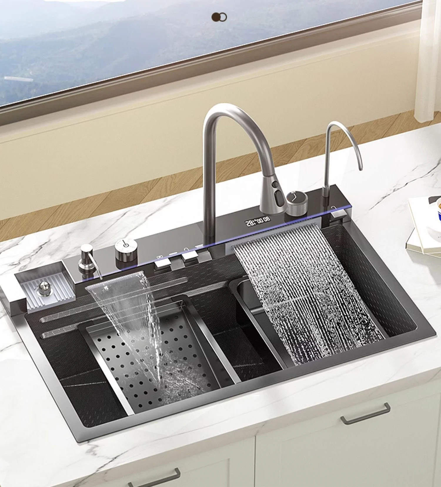 Luxury Smart Kitchen Sinks Stainless Steel Multifunction Sink Modern ...