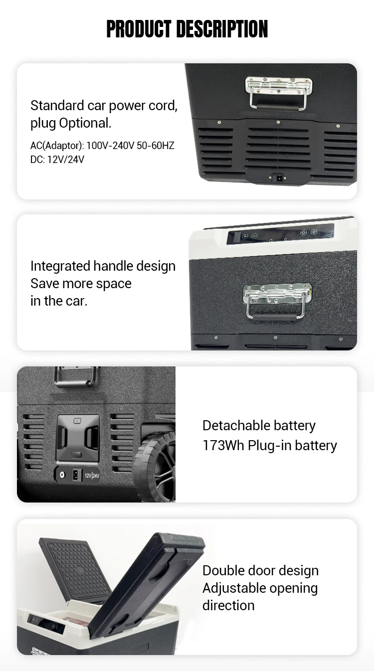 173kwh Plugin Battery Car Portable Mini Fridges 12 24 Volt Dual Zone