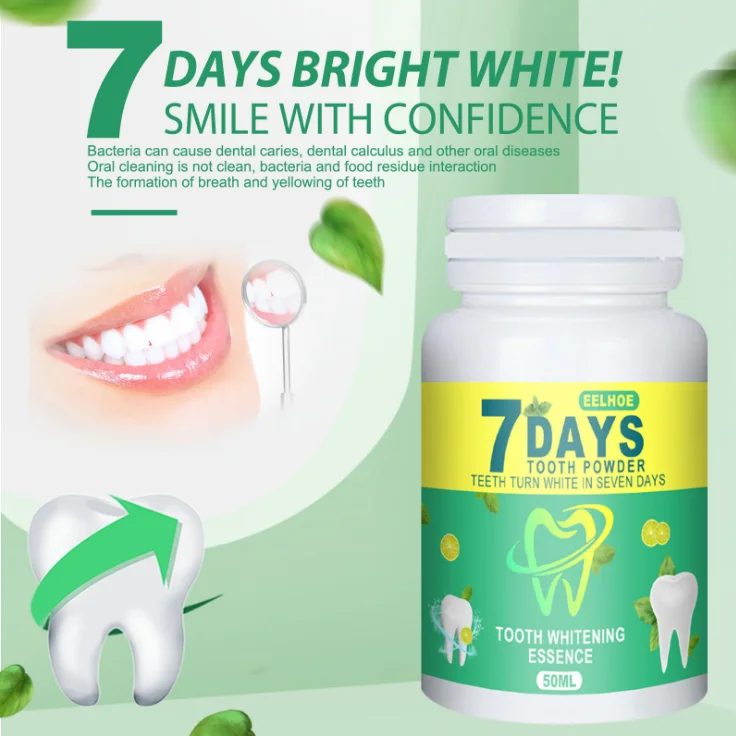 Yanmei 7 дней Отбеливание зубов порошок ежедневная Глубокая чистка Уход за полостью рта удаление плохого дыхания идеальная улыбка Стоматологический