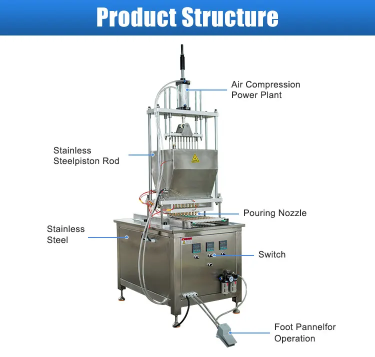 Small Semi Automatic Jelly Fudge Gummy Bear Candy Making Machine