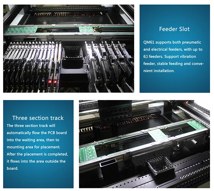 Full Automatic Pick Place Machine PCB Board Making Qihe SMT Production Line