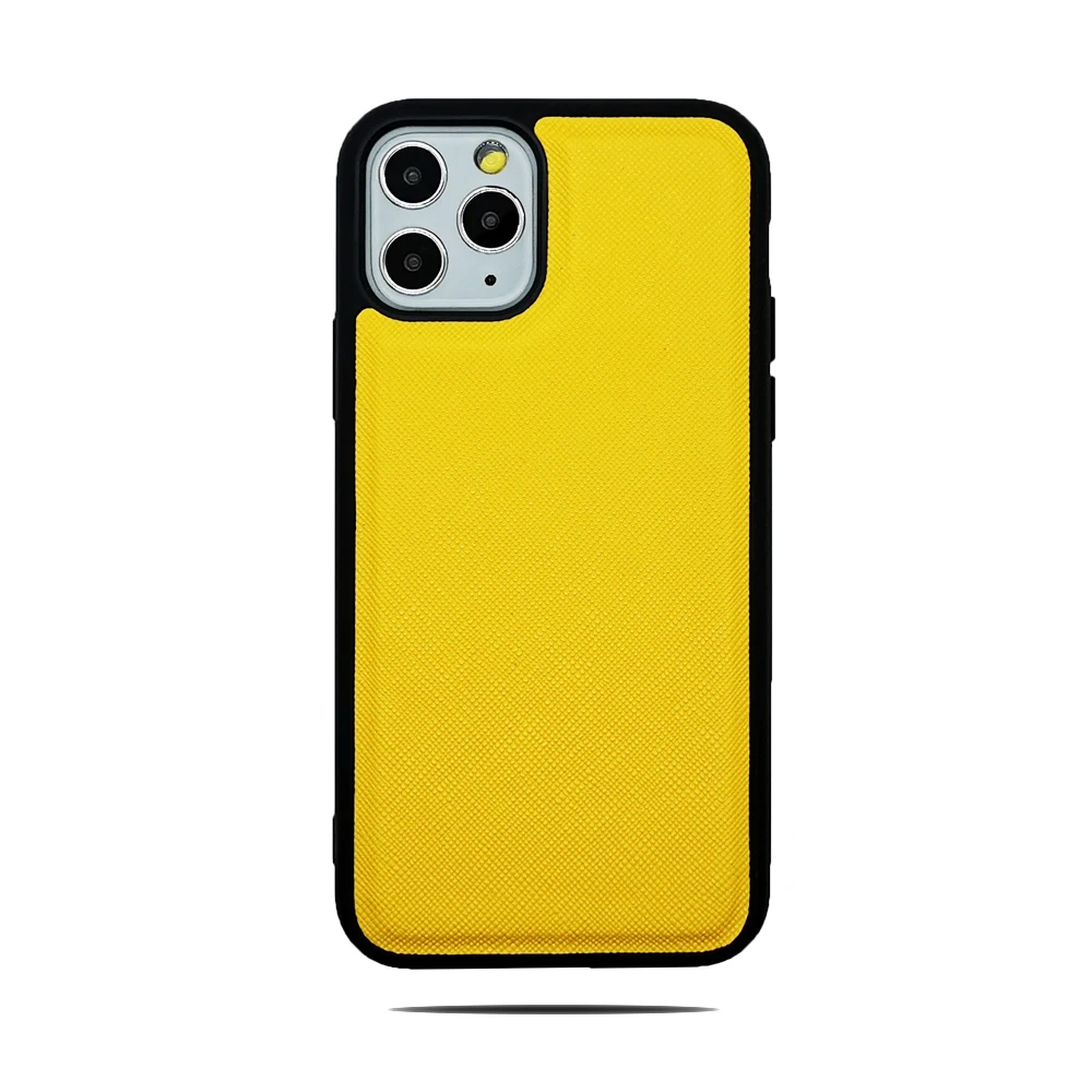 PU Saffinao Leather Mobile case Cover Yellow Color for iphone 11