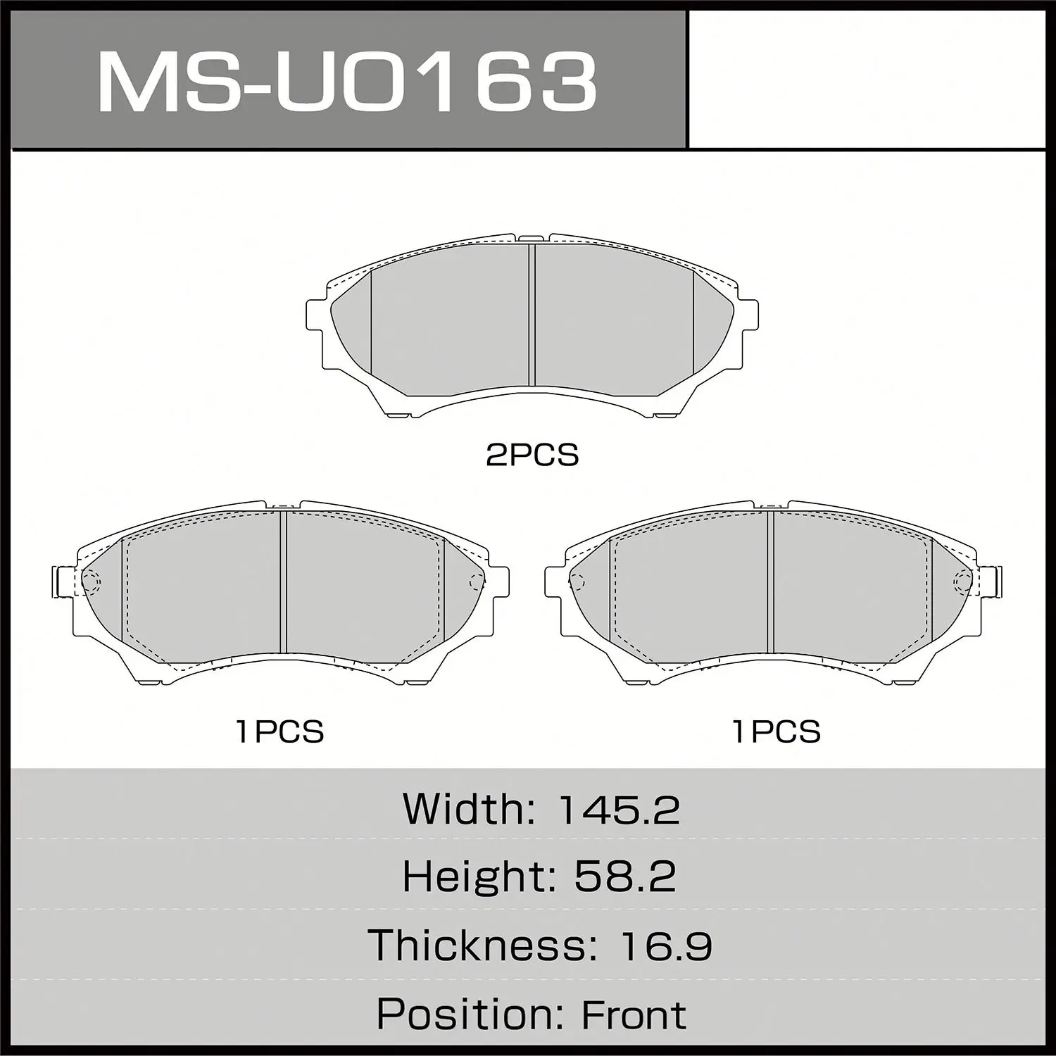 MASUMA MS-U0163 Brake Pads - Durable & Efficient Auto Parts
