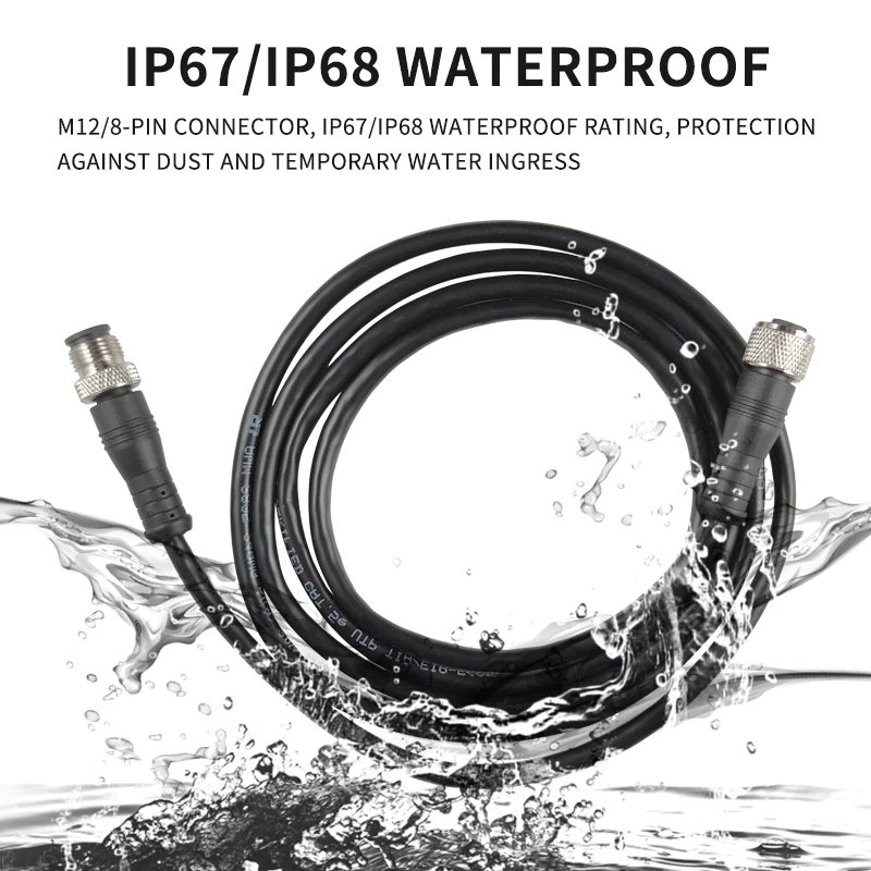 M12 Cable Assembly Male to Female Wire X d a Code Mounted Waterproof 3 5 12 17 Pin M12 Connector 4 Pin 8 Pin Sensor M12 Cable