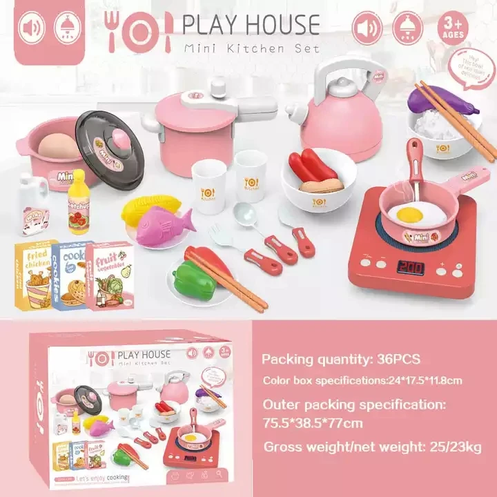 Puzzle Simulation Induction Cooker Home Appliance  Kitchen Utensils Role Soft Plastic Play Wonder Electric Kitchen Play Set Toys