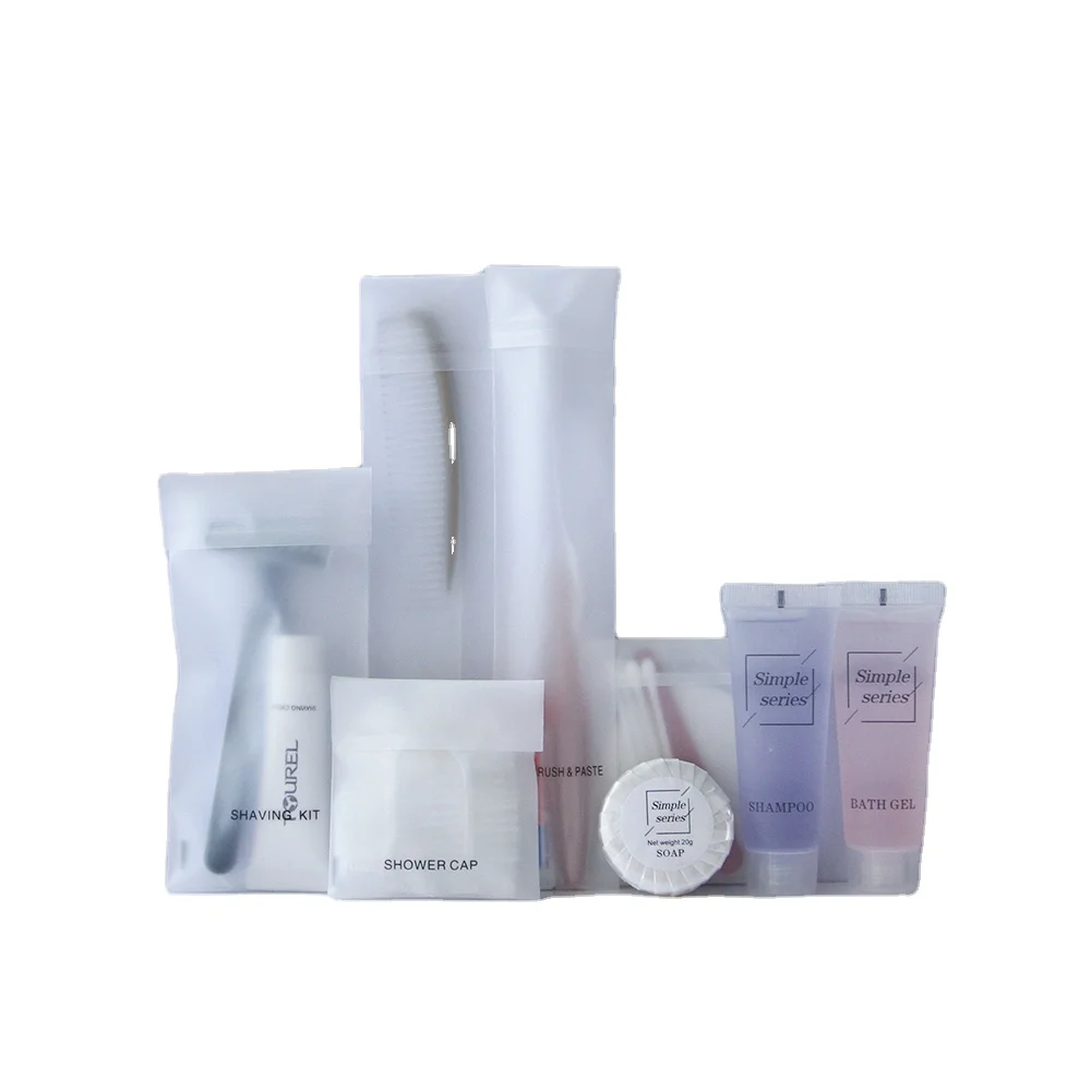 Free Sample Low MOQ Eco Friendly Custom Spa Hotel Guestroom Toiletries Amenities Set Supplies Pack