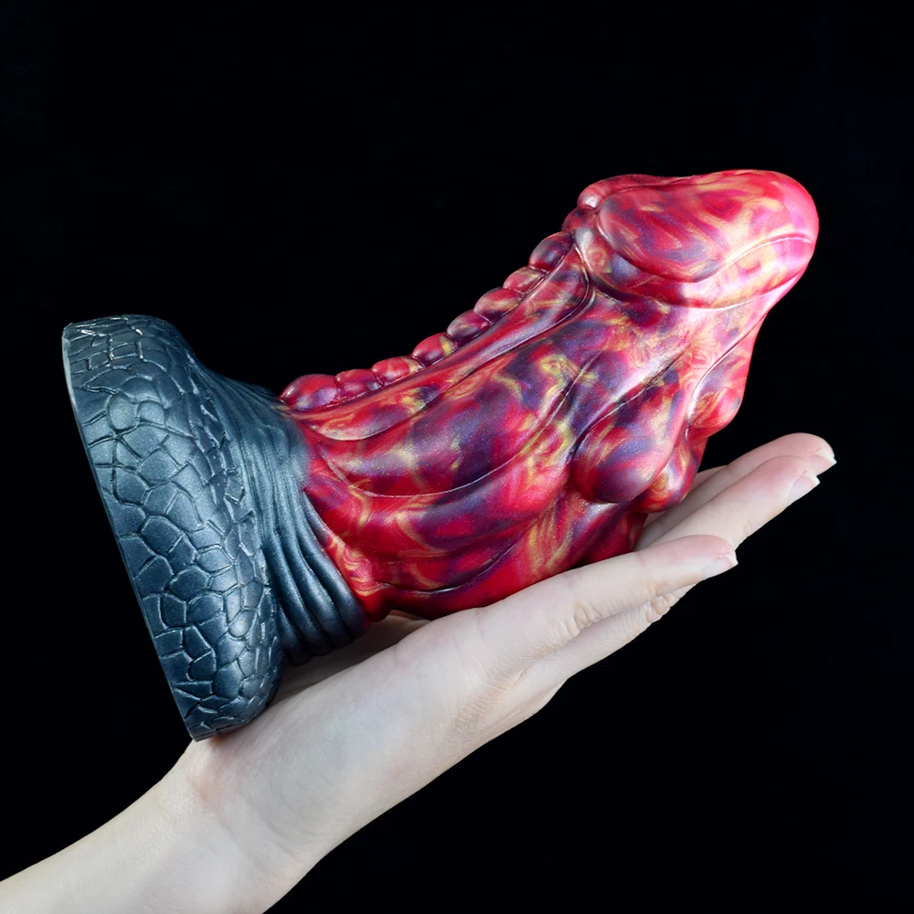 NNSX Newest Curve Scales Short Anal Plug Dragon Dildo with Suction Cup Thick Conical Head Erotic 18+ Sex Toy for Women
