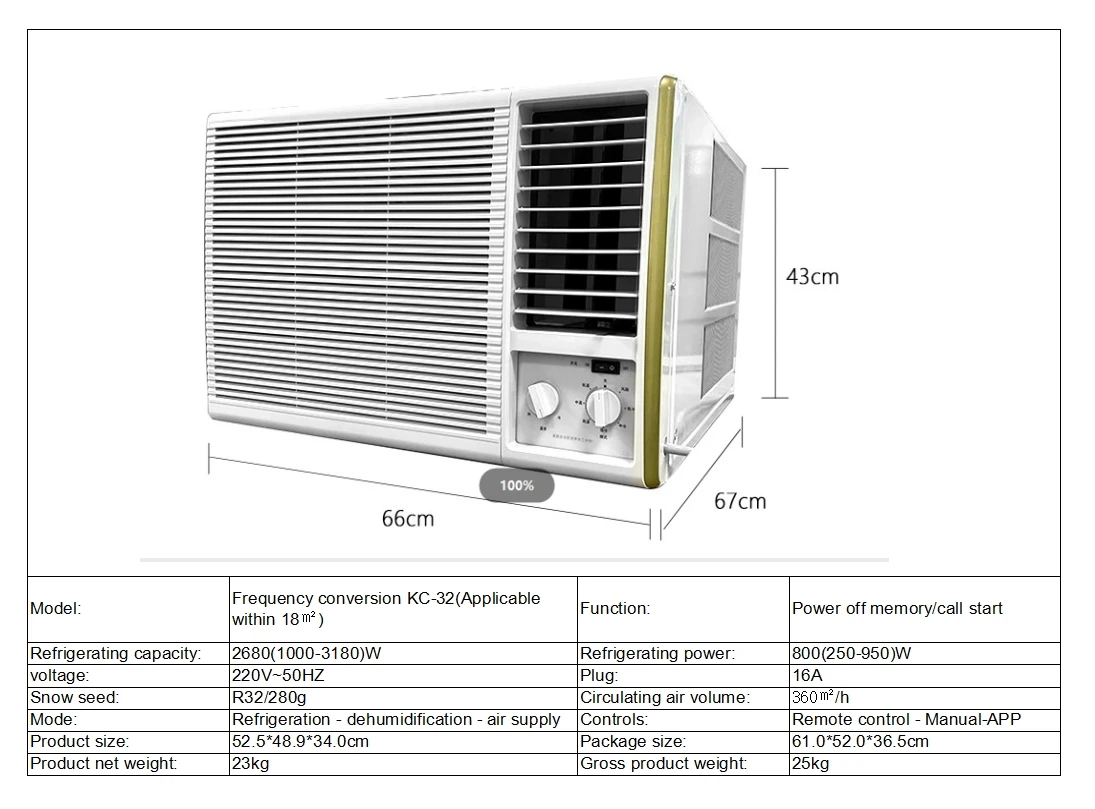 Window Mounted Air Conditioner, 220V, Electric - detail 6