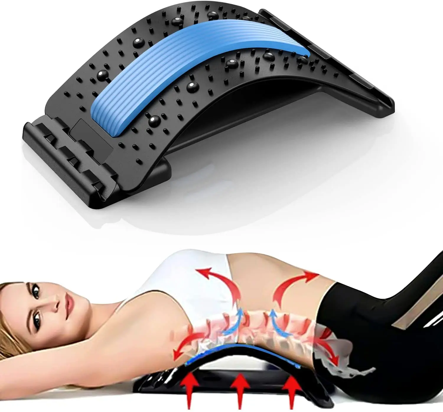 Back Massager And Back Stretcher Support And Lumbar Back Pain Relief Device