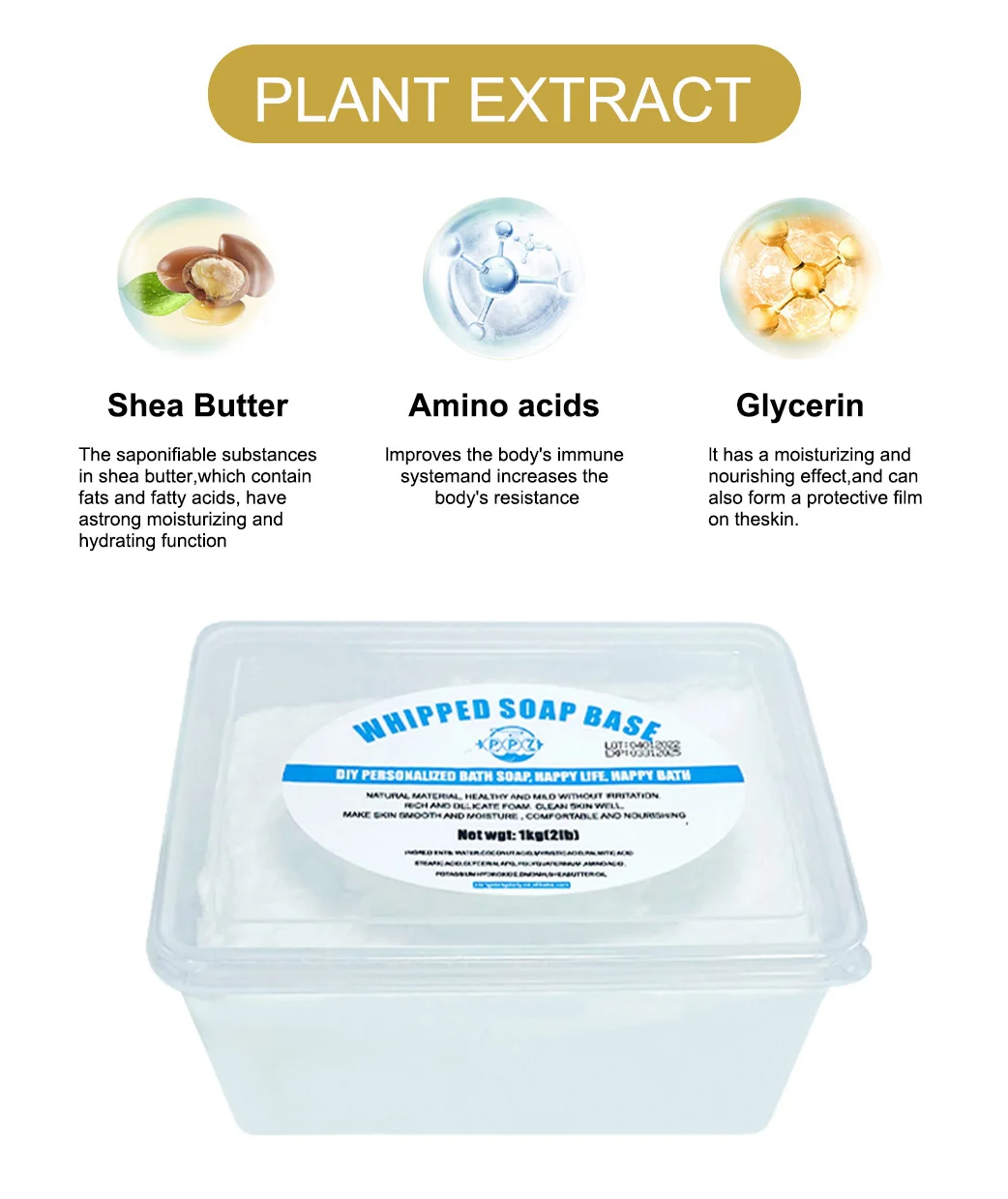 Lidercare Body Scrub And Body Wash Base Creamy Natural Foaming Whipped