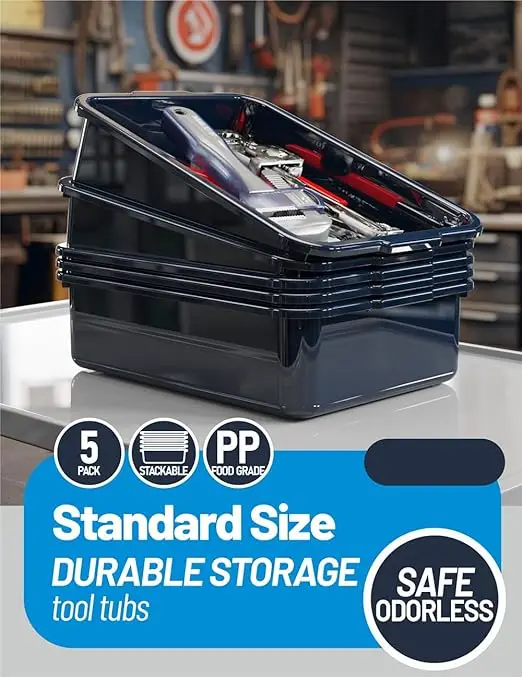 Plastic Large Rectangle Commercial Utility Tubs Tote Box Bus Tub Wash Basins Shallow Tray Box
