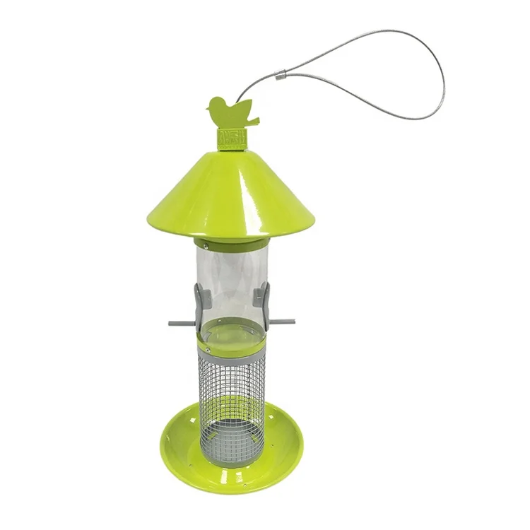 plastic tube bird feeder outdoor garden transparent seed hanging
