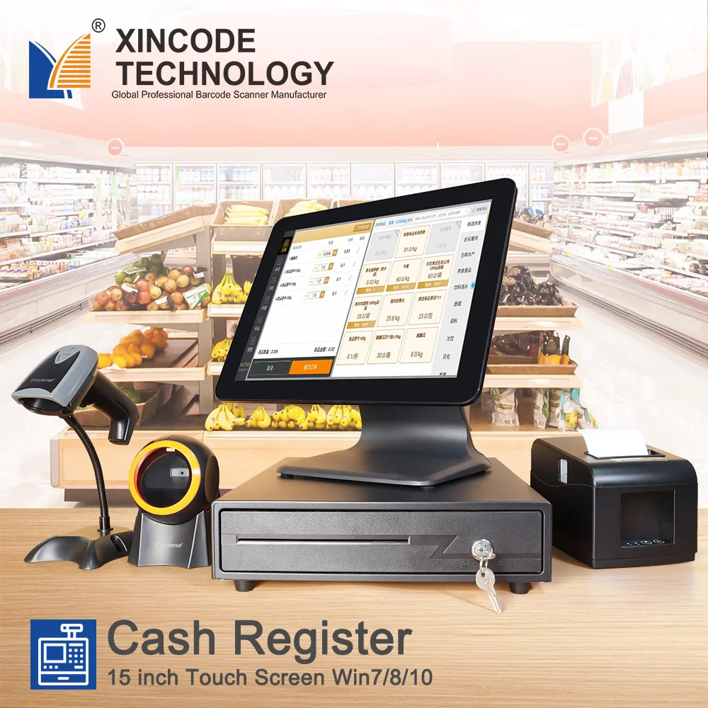 Xincode Cheap Win10 Pos Systems Cash Register Machine All in One Retail Pos Terminal Caisse Enregistreuse Complet Sistemas Pos