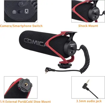 Comica CVM-V30 LITE Video Microphone,Super-Cardioid Condenser On-Camera Shotgun Microphone for Canon Nikon Sony Panasoni DSLR
