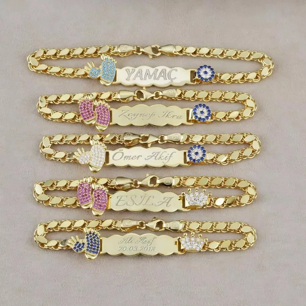 High-quality Baby Name Custom Sterling Silver Anklet Jewelry