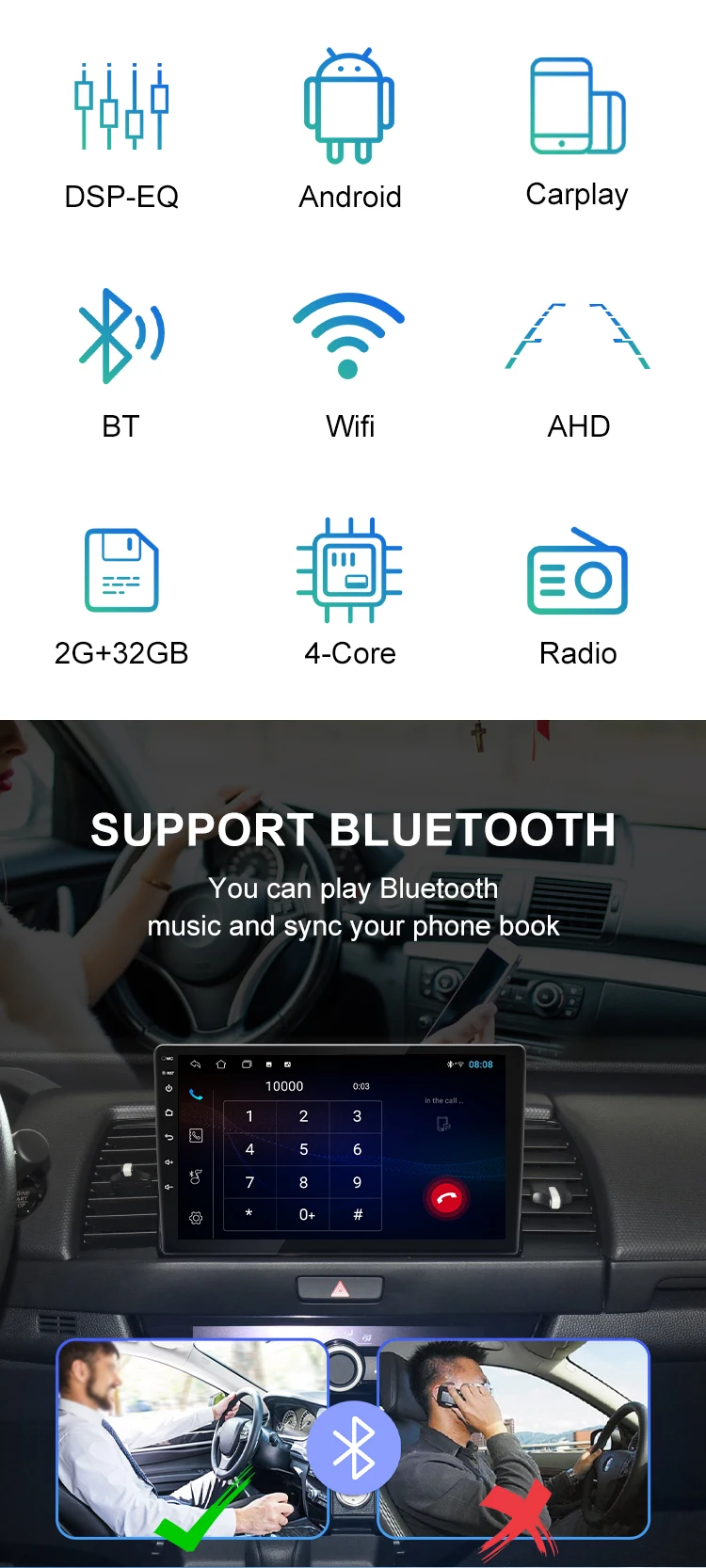 Android 12 Universal Touch Screen Gps Radio Stereo 10 Inch car video 1 Din Car Dvd Player With Screen carplay auto