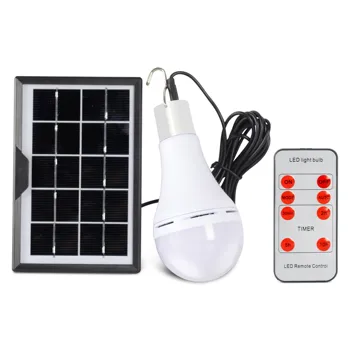 Solar powered LED bulbs with lithium battery rechargeable LED light for camping lighting solar energy light