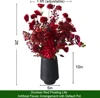 Set di Dahlie Cremisi Vivaci con Vaso a Base Pesante