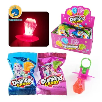 wholesale ring toy sweets lighting diamond ring pop hard candy
