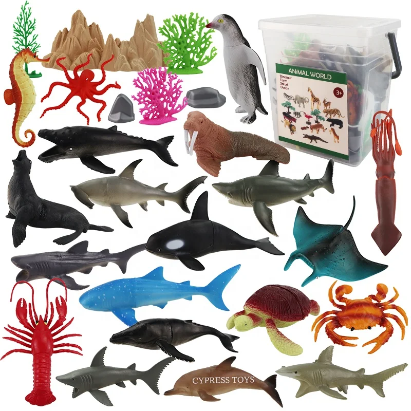 Set De 60 Figuras De Animales Marinos De Plástico – Mini Juguetes De 3 A 7 Cm Para Decoración De Cupcakes, Fiestas Y Juego Creativo