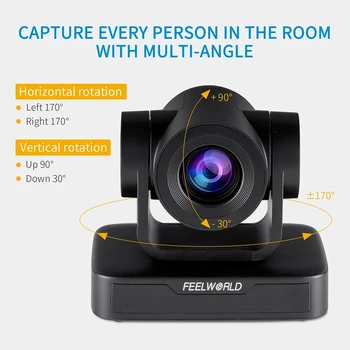 FEELWORLD USB10X 10x Zoom USB2.0 PTZ Video Conference Camera HD 1080p Plug and Play for Teleconference Broadcast Live Streaming detail image