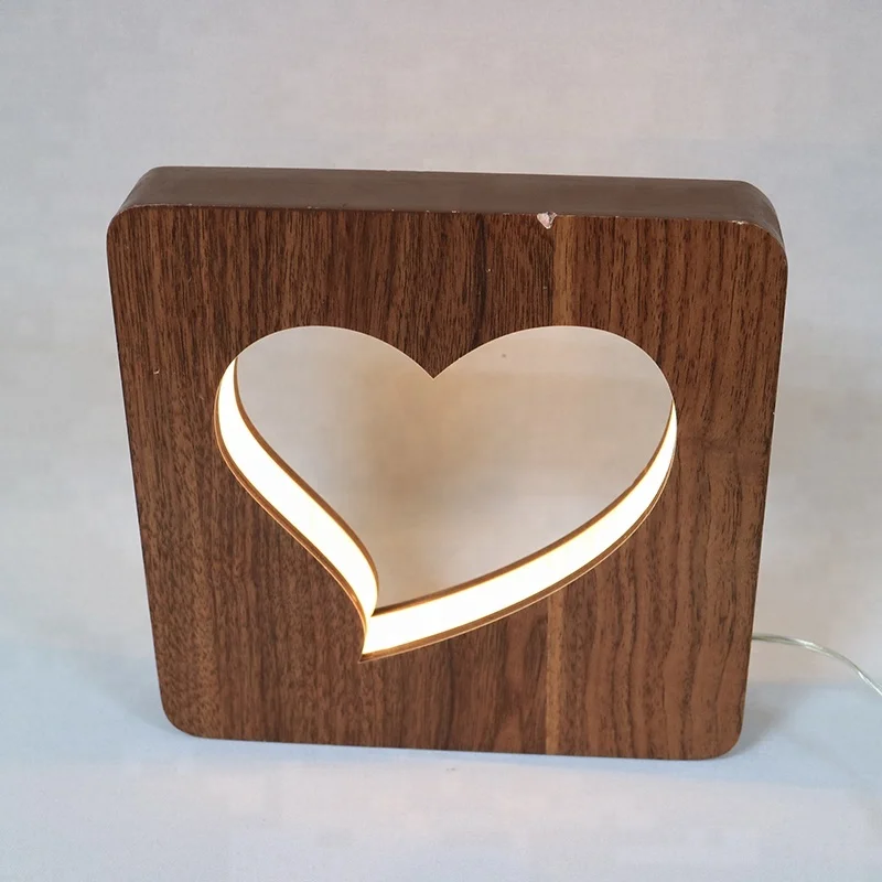 Свадебные украшения простой дизайн декоративные деревянные светодиодные настольные лампы для