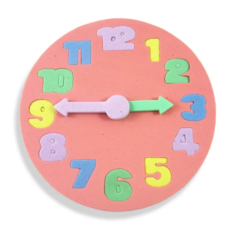 2024 Factory Custom Creative Colorful Tangram Magnetic Cartoon Parent-child Educational Toy EVA Foam Clock Puzzle