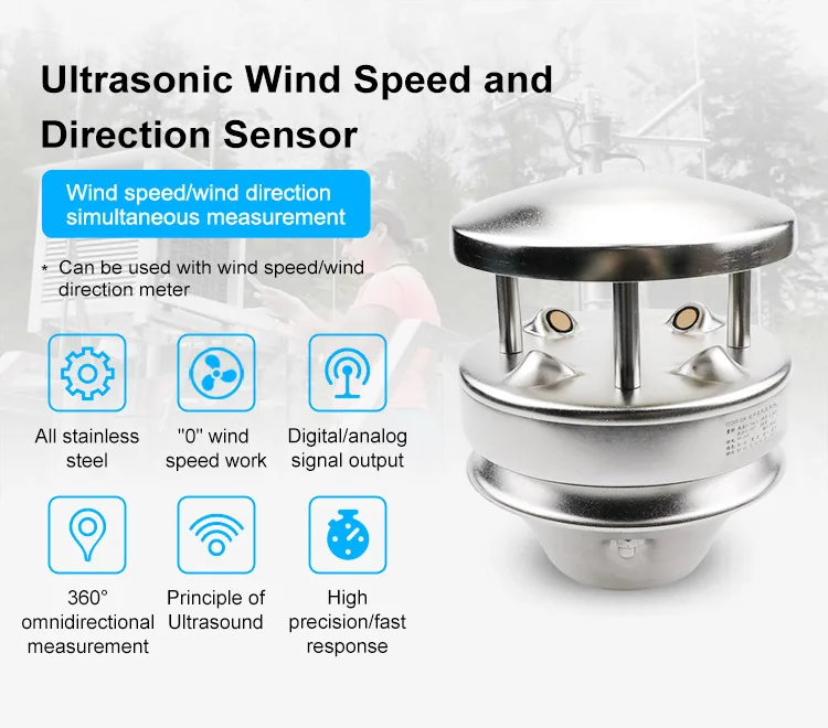 Factory Price Firstrate FST200-204 RS485 Output Wind Sensor Meter Ultrasonic Anemometer Price IP66 Protection